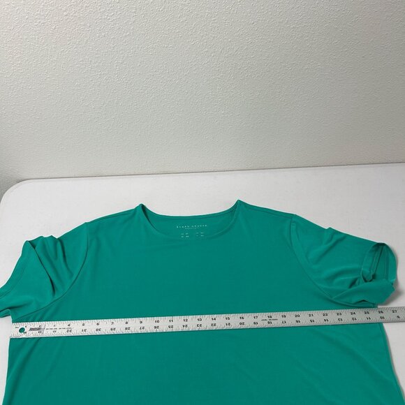Susan Graver Essentials Liquid Knit Top Size 2X Green Short Sleeve A213552 - Picture 7 of 11